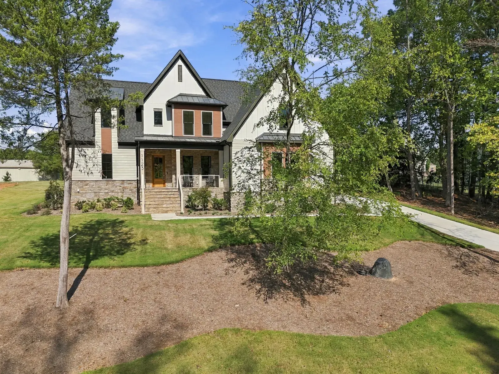 1123 Dovefield Lane, front exterior and landscaping
