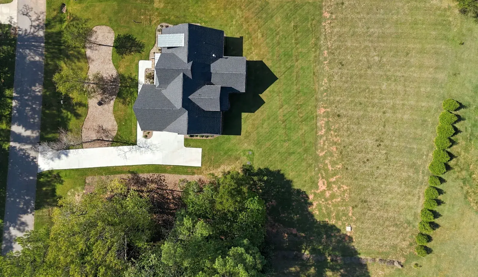 1123 Dovefield Lane, aerial view of the homesite