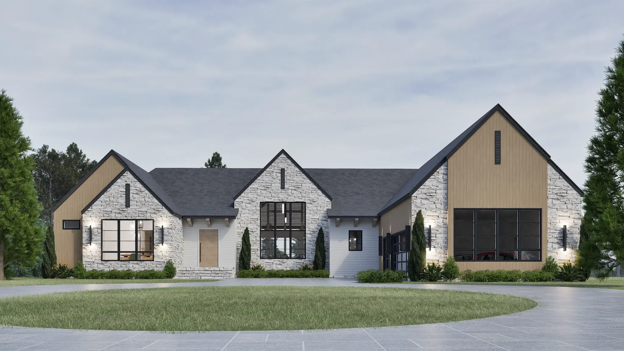 Proposed front exterior rendering for 163 Forest Bridge Road